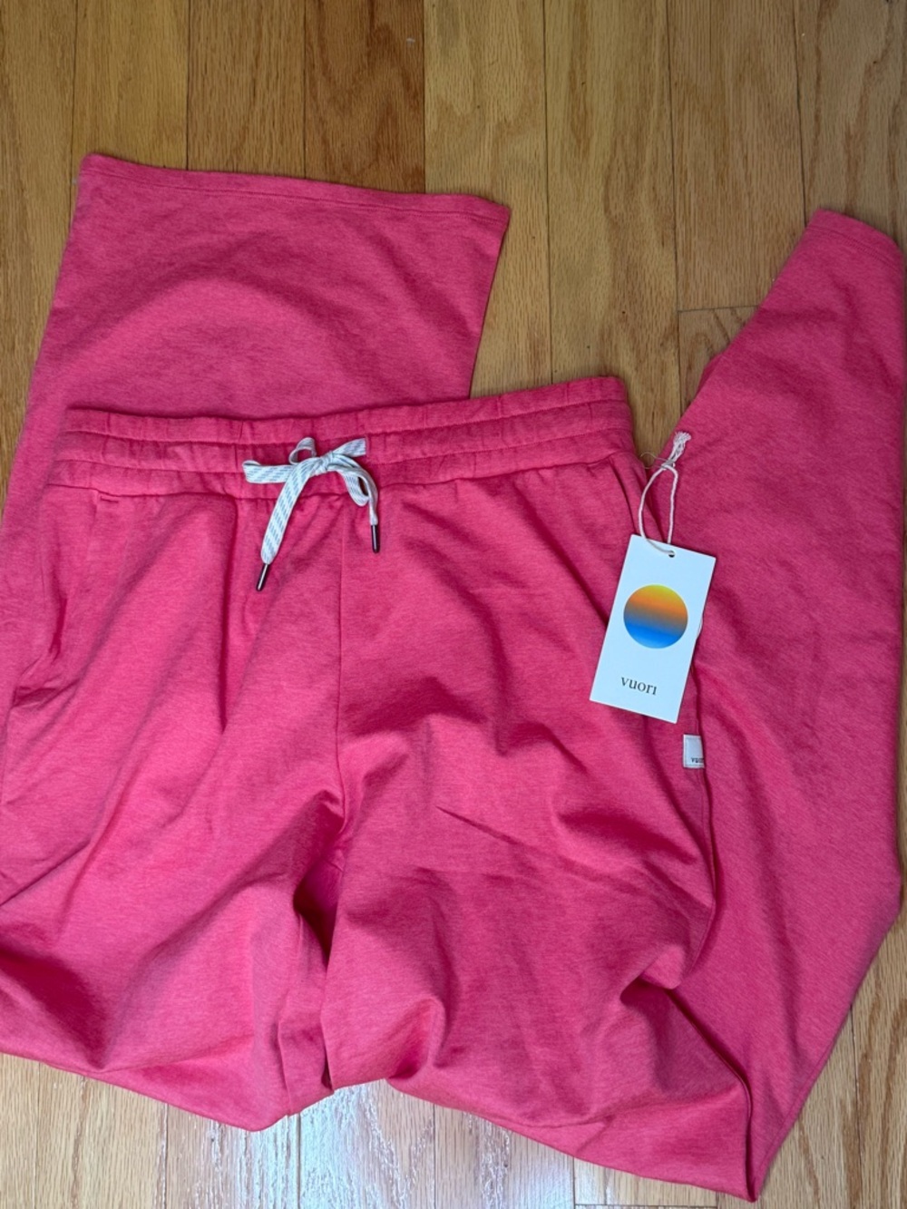 Vuori Halo Essential Wide Leg Pants, Sunset Pink Heather, size S NWT - Picture 5 of 7
